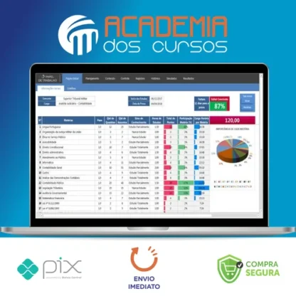 Planilha Controle de Estudos para Concursos Públicos Pro - Papel de Trabalho